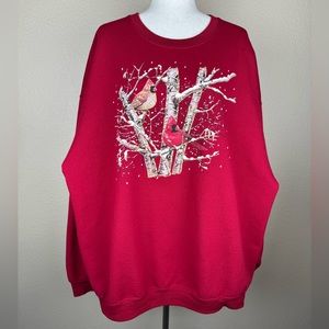 Jerzees NuBlend Red Winter Cardinal Sweater. Size- 3XL